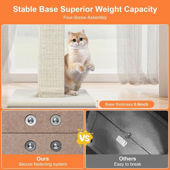 New 33in Cat Tree with Scratching Post & Tall Sisal Scratcher for Indoor Cats - Picture 5 of 7